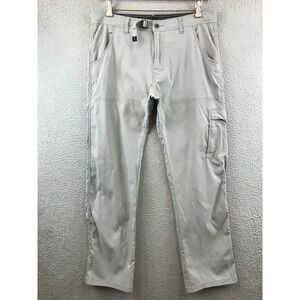 Prana Mens 36x32 Gray Convertible Hiking Cargo Pants Outdoor Casual